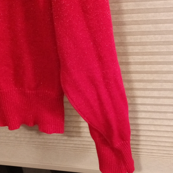 Dress Barn Metallic Dark Red Sweater ❤️🥀🦀 - Picture 3 of 9